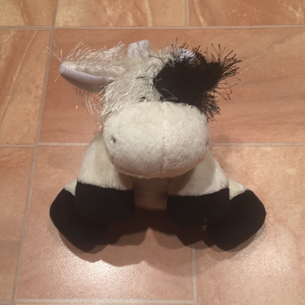 Webkinz Ganz Cow Black & White Long Hair HM003 Plush Stuffed Animal Toy